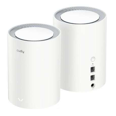 Cudy - AX3000 Wi-Fi 6 Mesh Kit 2 Pack - White - Cudy - AX3000 Wi-Fi 6 Mesh Kit 2 Pack - White
