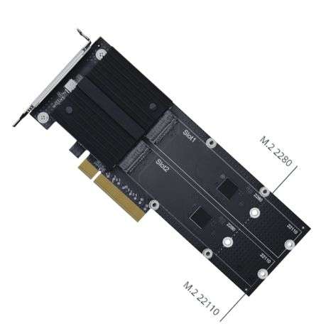 Synology - M2D20 Dual M.2 NVMe SSD Adapter Card - Synology - M2D20 Dual M.2 NVMe SSD Adapter Card