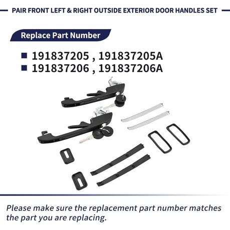 2 Sets Front Left and Right Outer Door Handles with Keys