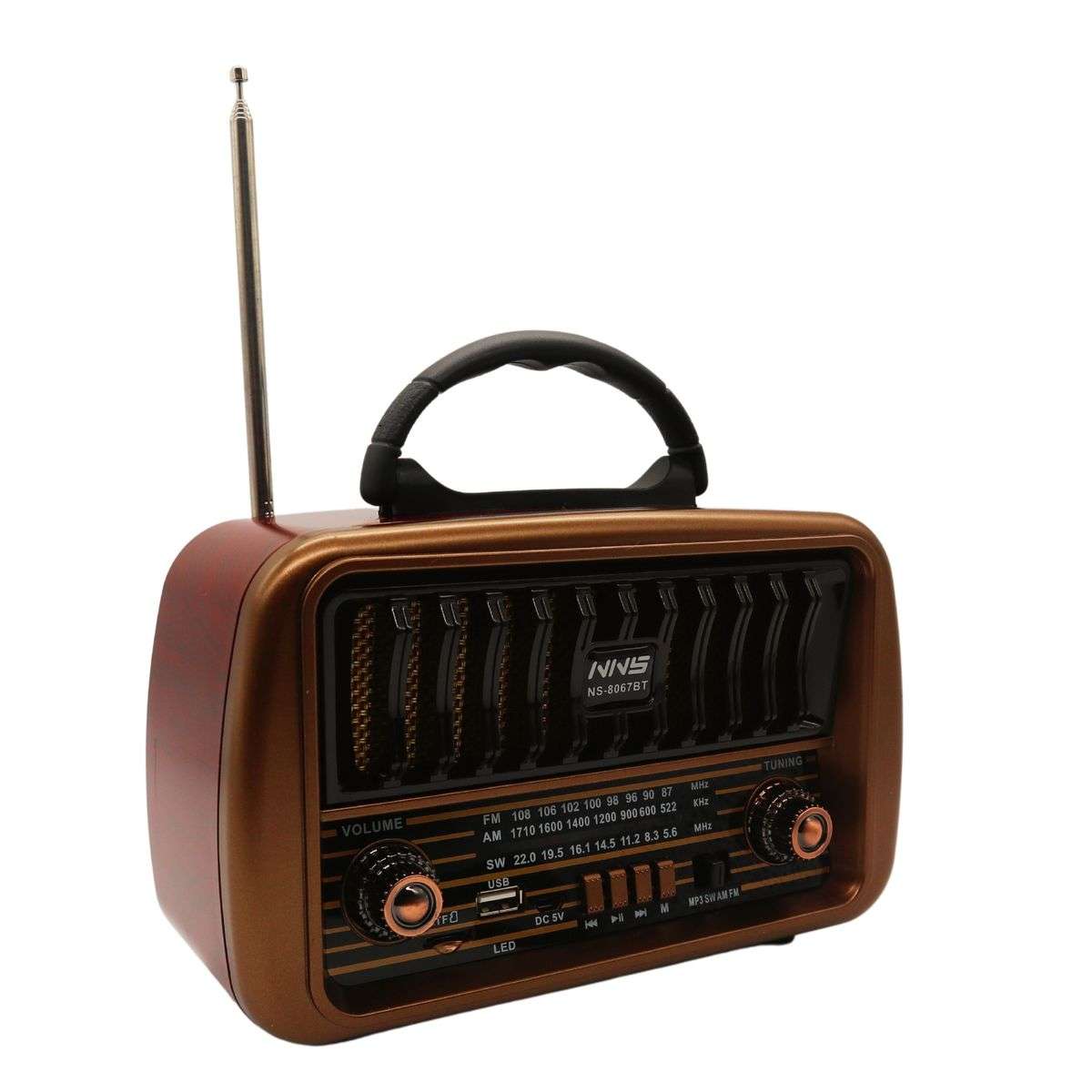 VinTage Style Rechargeable Blue Tooth, Usb, TF, 3 Band Multi Function Radio