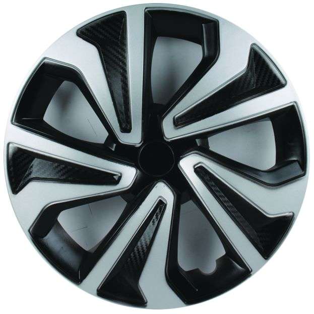 Blackbird 13 Inch Silver and Black Wheel Cover Set