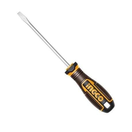 Ingco - Magnetic S2 Slotted Screwdriver (5.5 × 100 mm) - Ingco - Magnetic S2 Slotted Screwdriver...