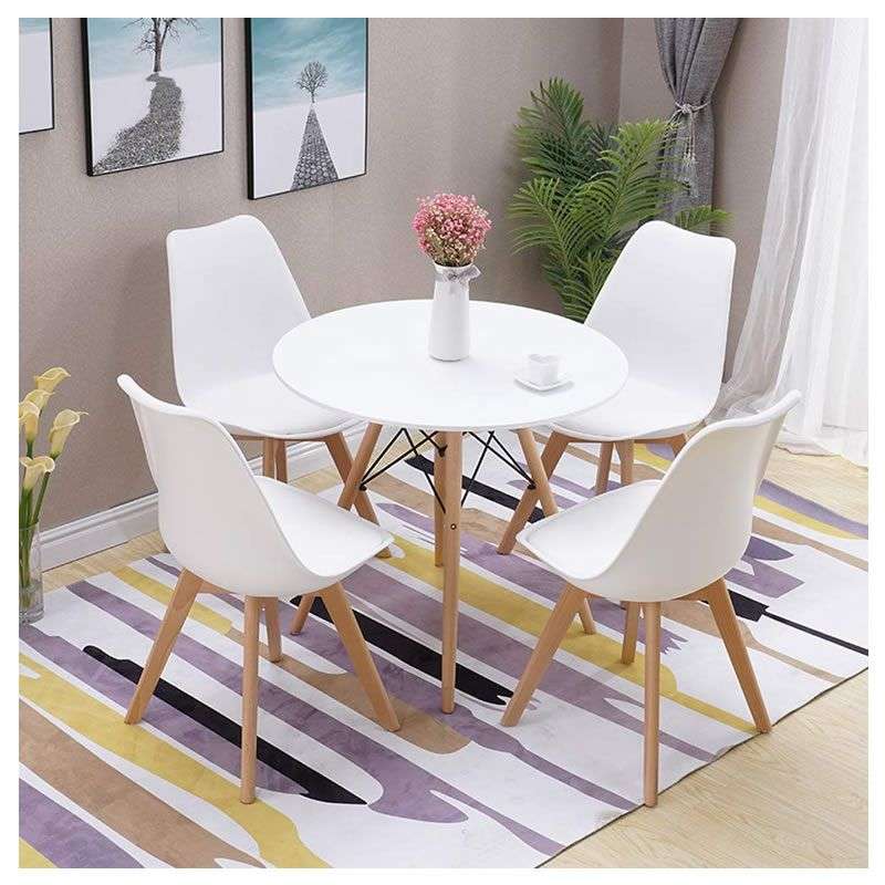 Modern Scandinavian Dining Chair - White- 2 Pack