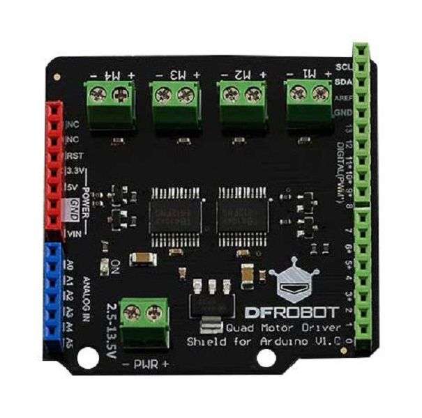DFRobot (DRI0039) Expansion Board, Quad DC Motor Driver Shield