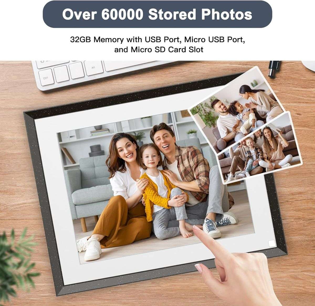 BezosMax 10.1 Inch WiFi Digital Frame 32GB 1280x800 TouchScreen Photo