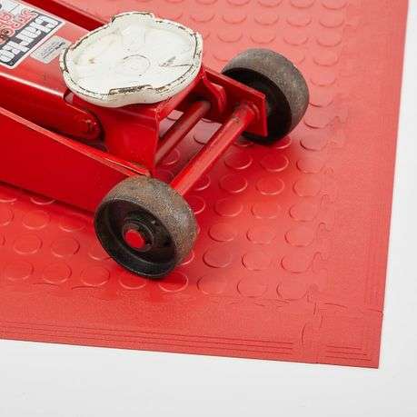PVC Interlocking Rubber Floor Tile - Gym Mats (Pack of 4 - 1sqm) - Red