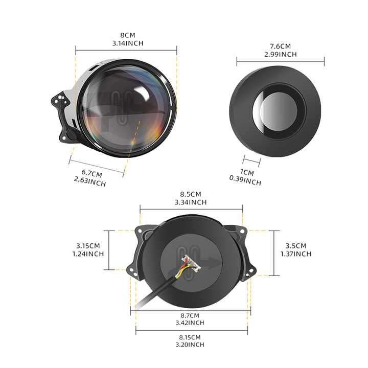 Dynamic 3' Demon Eye Projector Lens Fog Light With Remote - 2 Piece 12-36V