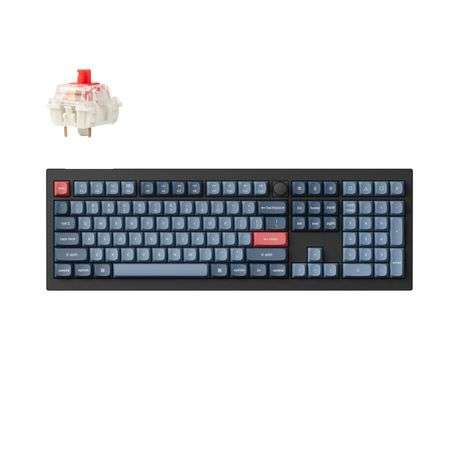 Keychron - V6 Max Qmk/Via Red Wireless Custom Mechanical Keyboard | Red Switch - Black - Keychron...