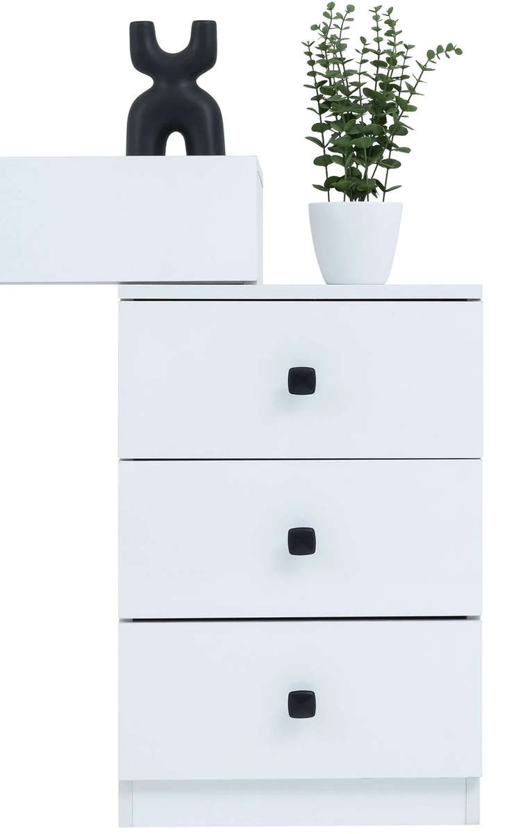 Elegant white with black finishes dressing table
