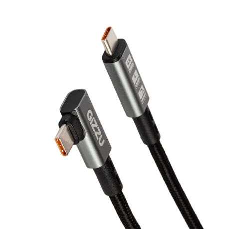 Gizzu - 100W 10Gbps Type-C Angled 1m Cable - Gizzu - 100W 10Gbps Type-C Angled 1m Cable