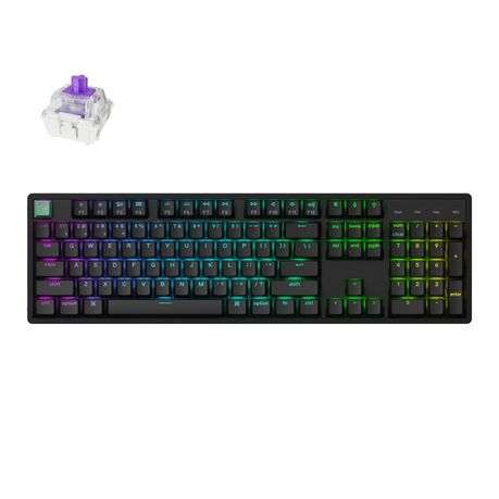 Keychron - K10 HE 100% Hot-Swap Gateron Dbl-Rail Nebula Switch RGB Wireless Keyboard - Black - Ke...