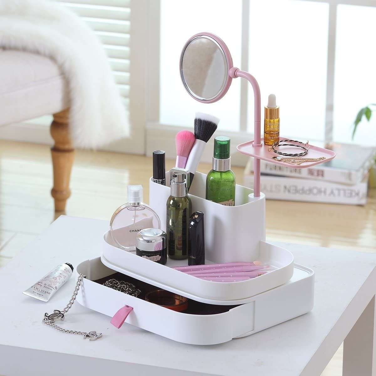 Cosmetic Mirror Actress Tabletop Mirror Cosmetic Storage Box