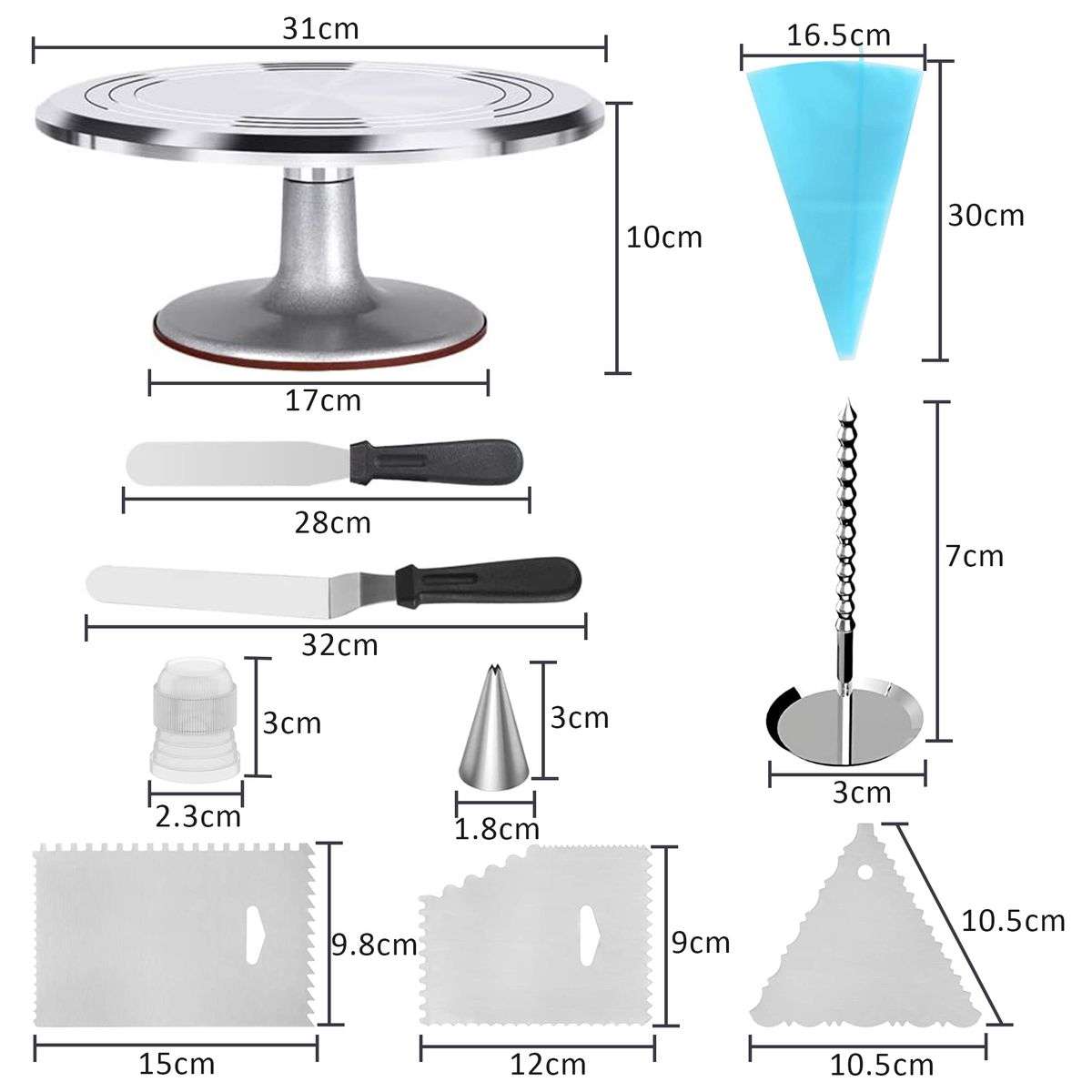 35 In 1 Aluminium Cake Turntable