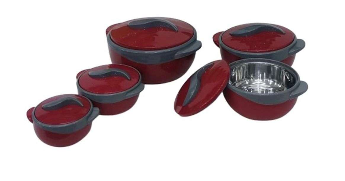 Food Warmers Thermo Containers 5 Pieces Set - 500ml to 4500ml