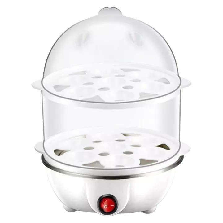 Electric Egg Boiler, 2 Tier Automatic 1 to 14 Egg Cooker White
