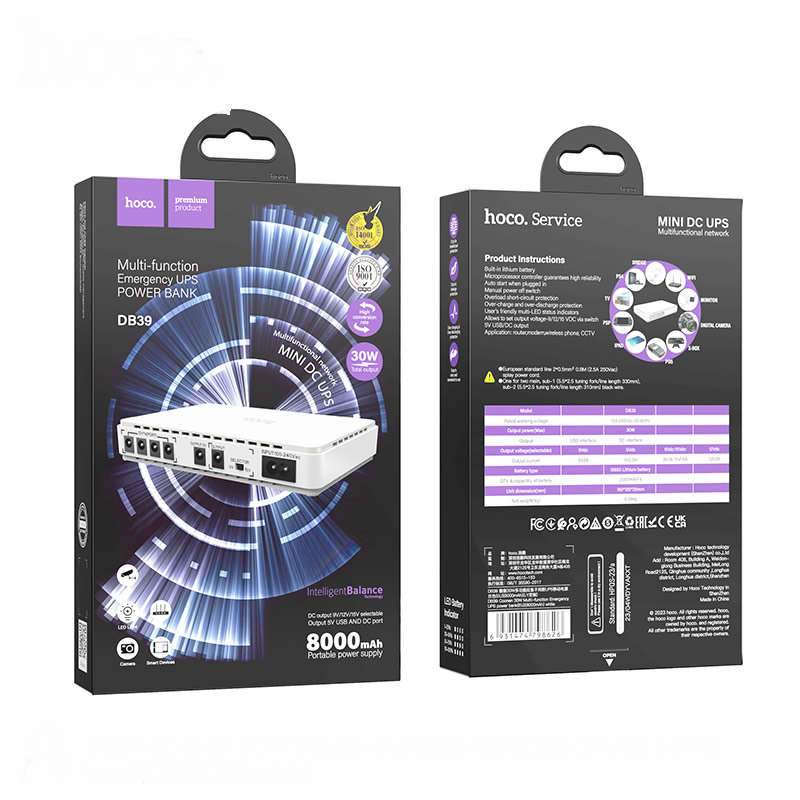 Hoco. DB39 30W 8000mAh Multifunctional Multiple Output Mini UPS
