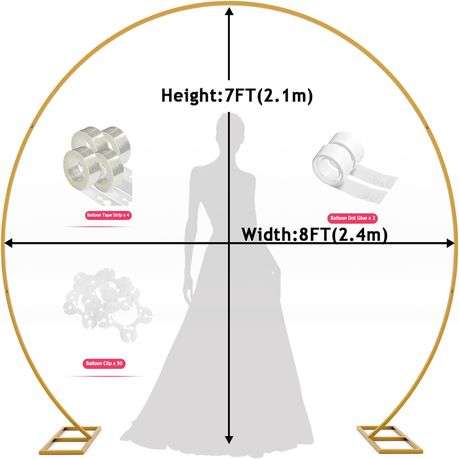 Modern 2.4m(7.8ft)Diameter Dismountable Round Backdrop Stand,Balloon Arch kit