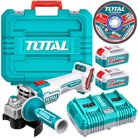 Total - Tools - Cordless Angle Grinder 125mm with 2x Batteries & Dual Charger - Total - Tools - C...