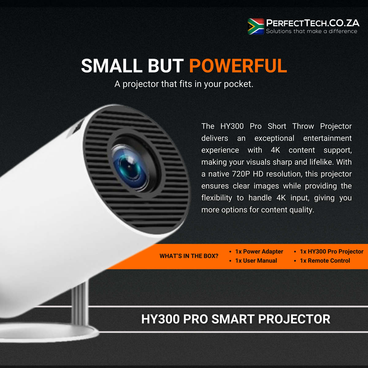 HY300 Pro 4K Supported Android Smart Short Throw Projector