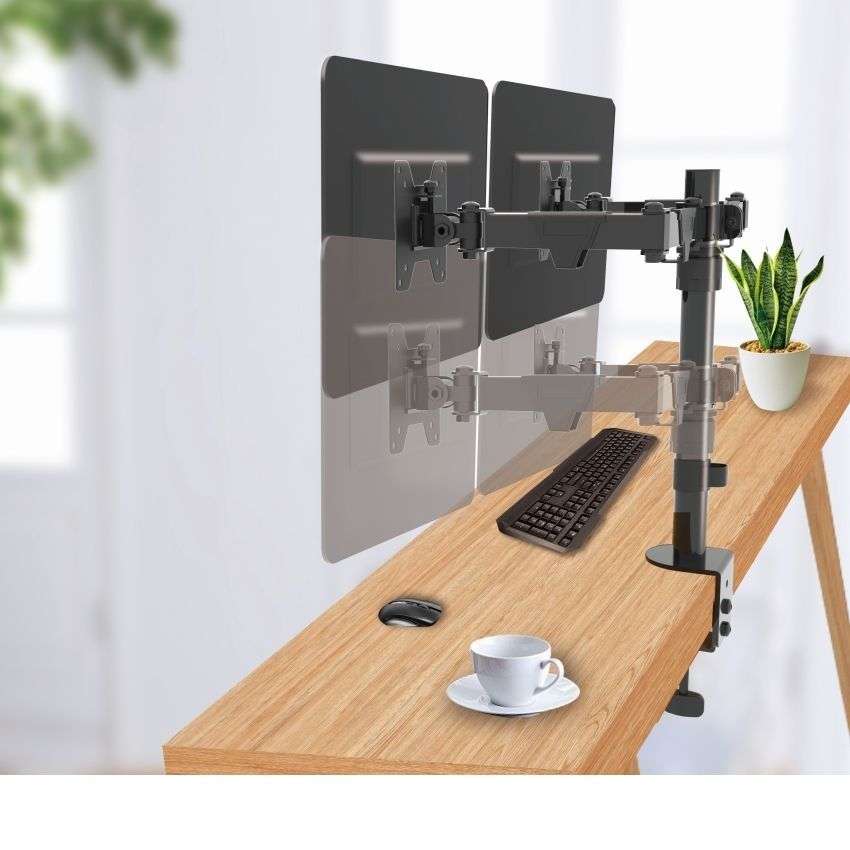 Ellies Double Arm Height Adjustable Monitor Mount 13 - 32 for desktop