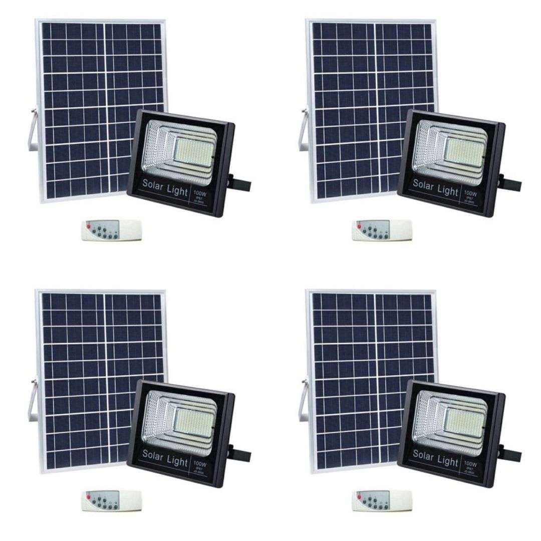 100W LED Solar Flood Light - Pack of 4