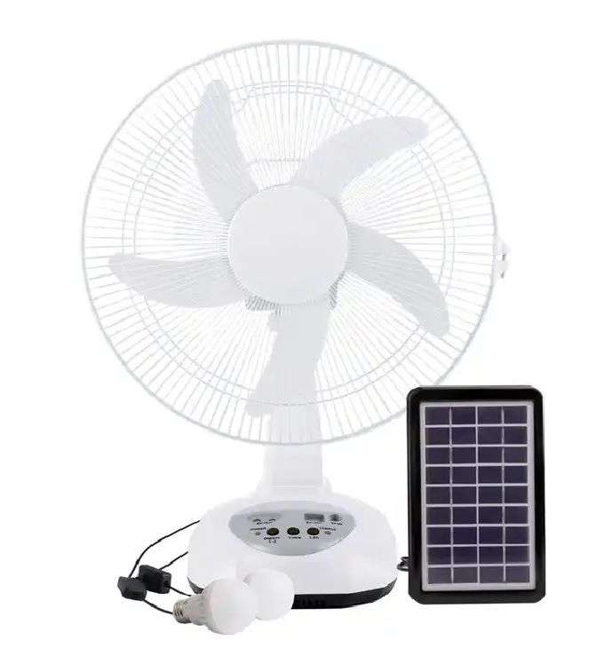 14 inch Rechargeable Solar Electric and Solar Fan Portable With Solar Panel