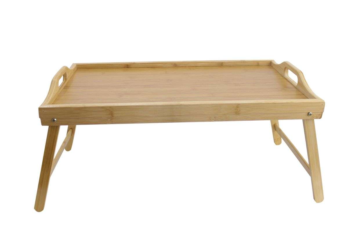 Multi-Purpose Lipped Folding Bamboo Bed Tray and Workstation - 29cm x 50cm (PLEASE READ DESCRIPTION)