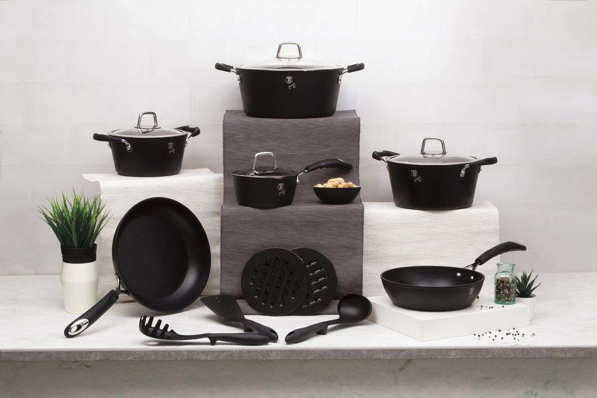 Berlinger Haus 15 Piece Oven Safe Cookware Set - Black Professional Line