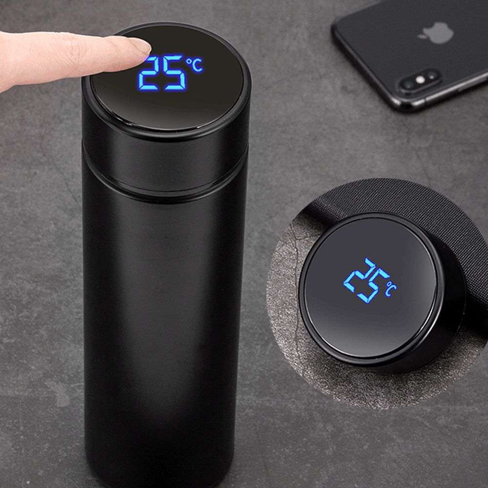 Digital Thermometer Flask - Satin Black - 500ml
