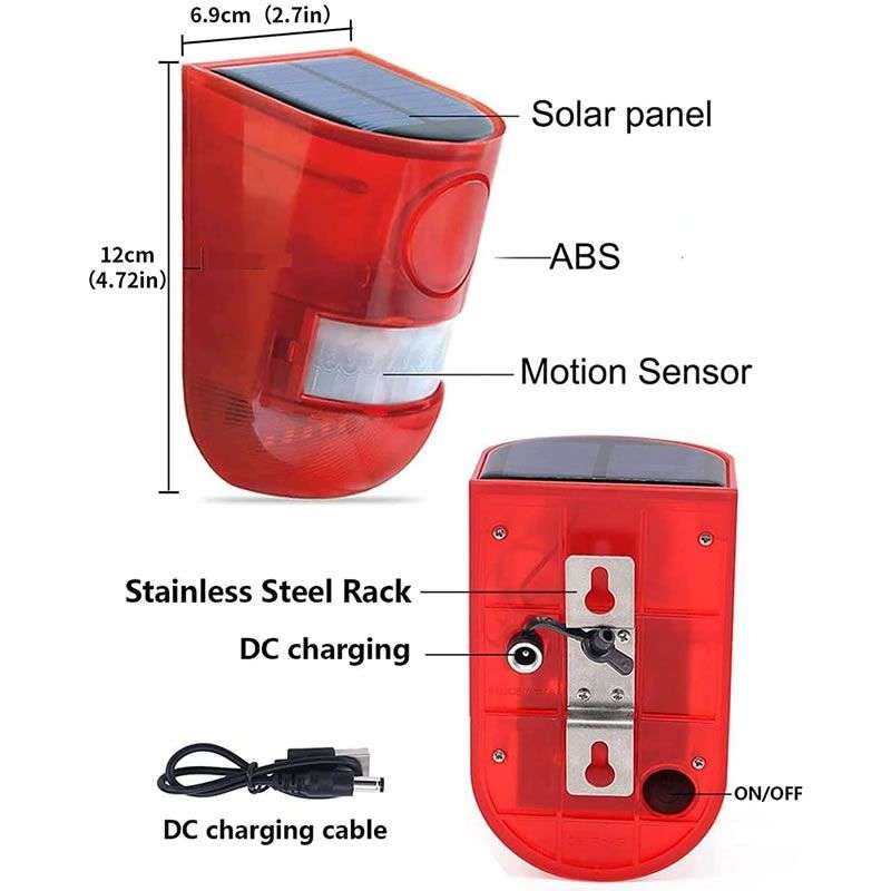 Solar Sensor Alarm Light