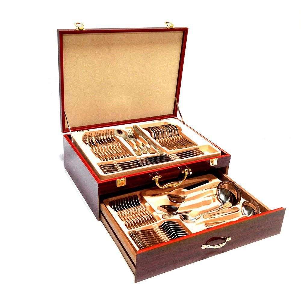 72 Piece Cutlery set in wooden box