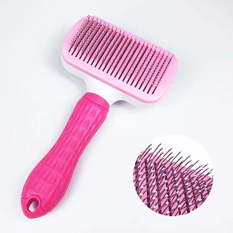 Pet Grooming Tool Self Cleaning Slicker Brush For Dogs And Cats - Blue