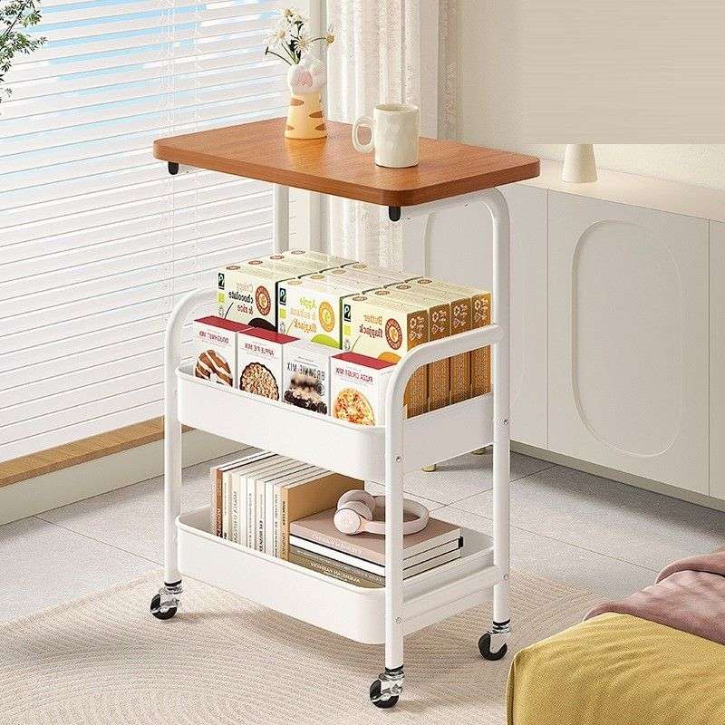 Nordic Moveable Double-Layer Side-Table Storage Trolley