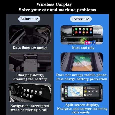Streamlined CarPlay and Android Auto Wireless Upgrade Adapter - Mini