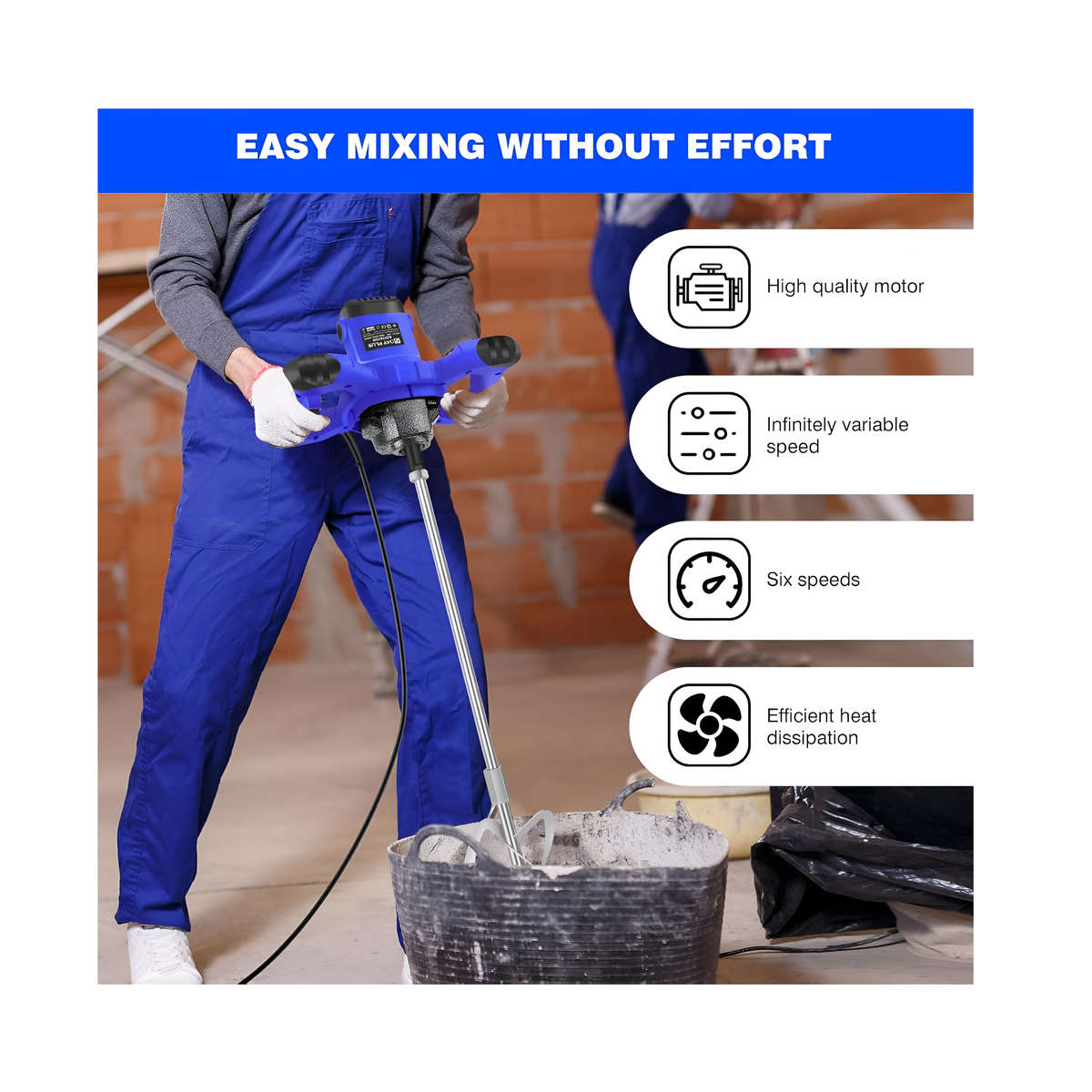 Handheld Industrial Paint Cement Mixer 1200W