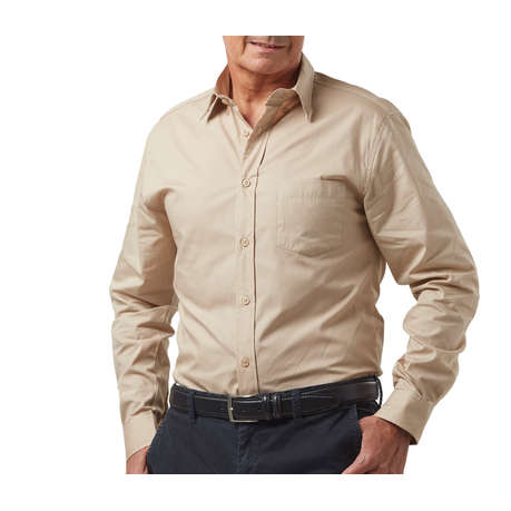 Dromex 100% Cotton Long Sleeve Formal Shirt - Stone - XL - Dromex 100% Cotton Long Sleeve Formal ...