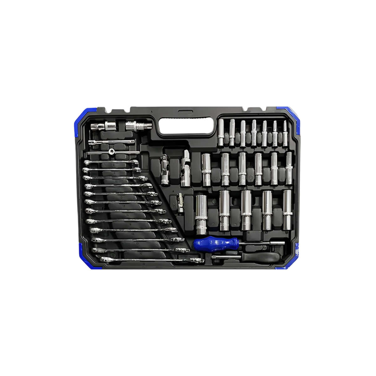 216pc CRV 24-tooth Ratchet Ordinary Neutral Color Hand Tool Socket Set