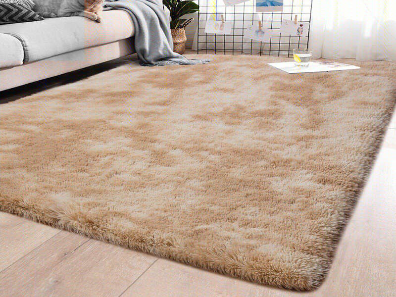 Light fluffy shaggy Rug/Carpet - Brown and Cream(Second hand)
