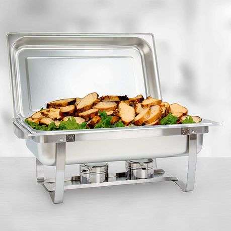High Quality Stainless Steel Food Warming Single Pan Chafing Dish - 9 Ltr (PLEASE READ DESCRIPTION)