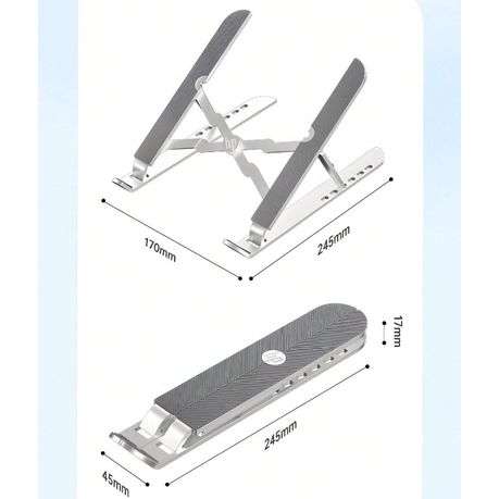 HP - Foldable Metal Laptop Stand With Multi-Gear Adjustment - Silver