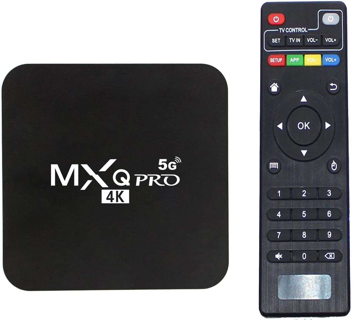 Android TV Box MXQPRO With Remote  -4K Live TV and Video 128GB