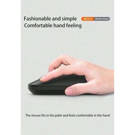 Lenovo Lecoo - WS214 - 2.4G Slim Portable 1200 DPI Wireless Mouse - Black