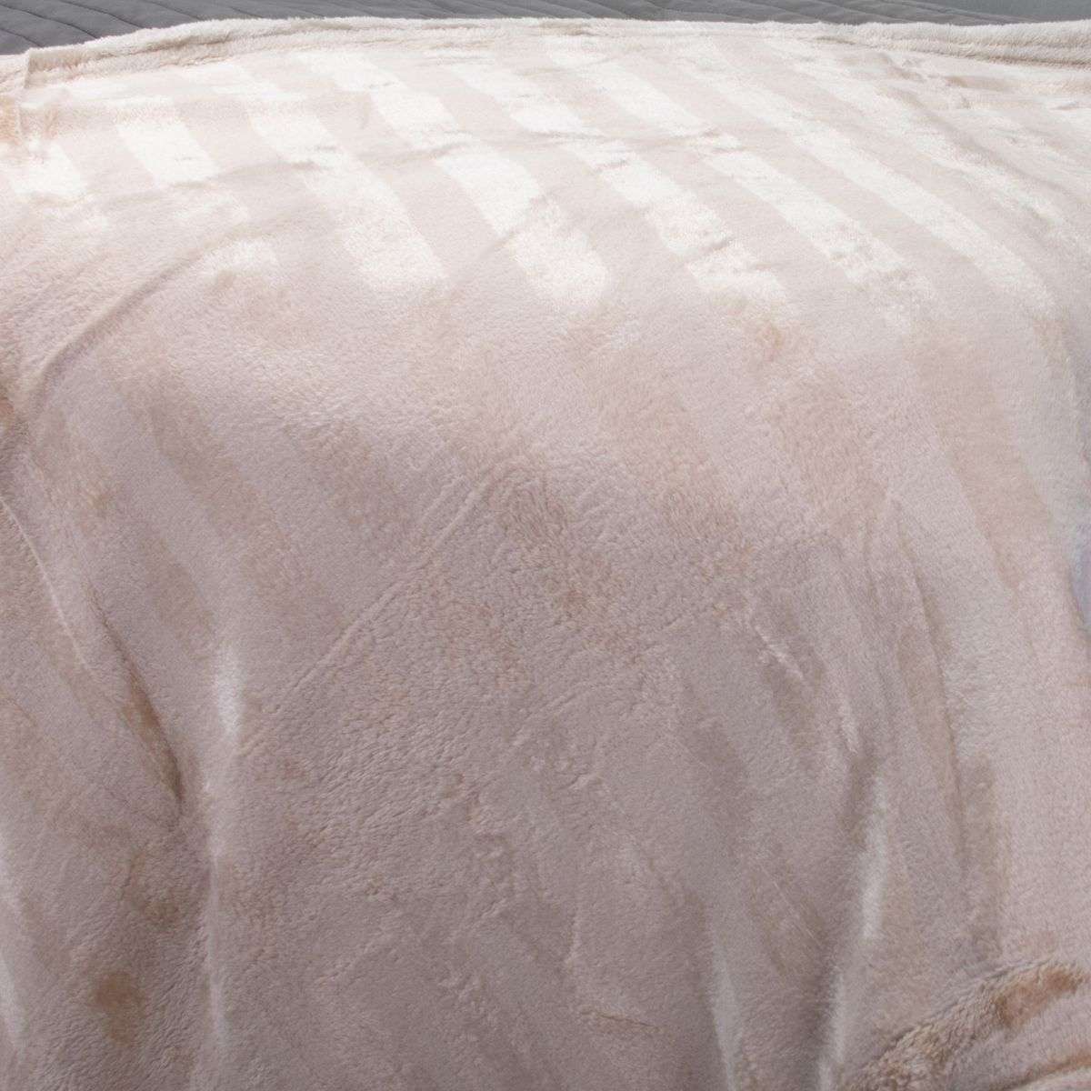 FLEECEX Lightweight Summer Fleece Blanket & Throw-Beige