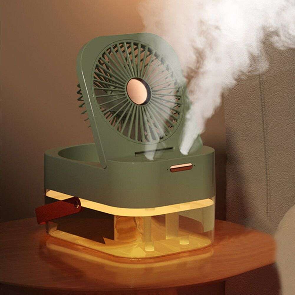 Dual spray humidifying fan
