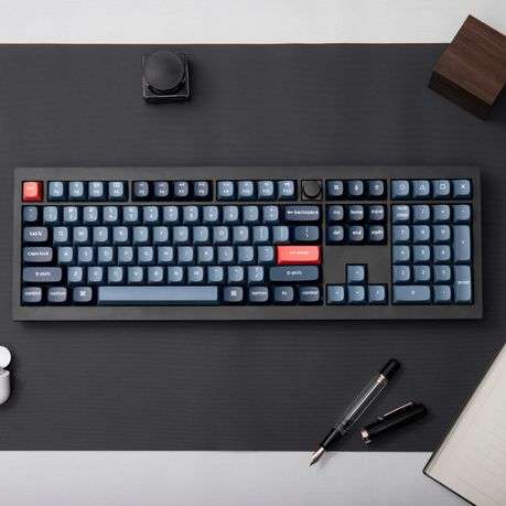 Keychron - V6 Max Qmk/Via Red Wireless Custom Mechanical Keyboard | Red Switch - Black - Keychron...
