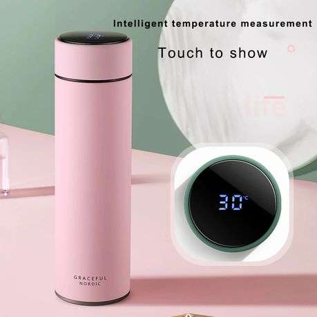 Stainless Steel Led Display Thermos Bottle