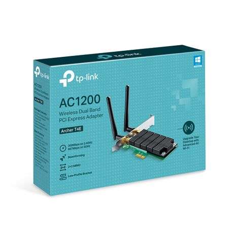 Tp-Link - Archer T4E AC1200 Wireless Wi-Fi Bluetooth PCle Adaptor - Tp-Link - Archer T4E AC1200 W...