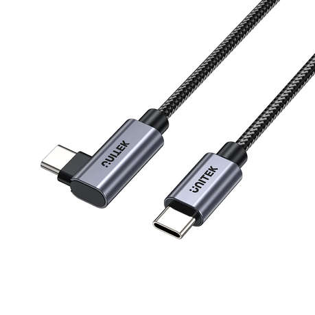Unitek - C14123bk | 100w Usb2.0 Type-C Nylon Braided Cable with 90 Degree - Unitek - C14123bk | 1...