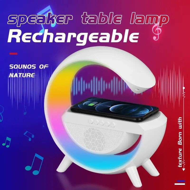 4 in1 Rainbow Atmosphere Desk Lamp Wireless Charger Portable Speaker