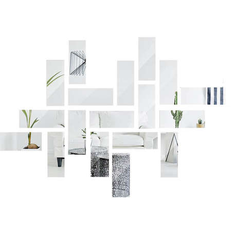 Efficient Reflect Your Style - 18 - Piece Mirror Wall Stickers Set